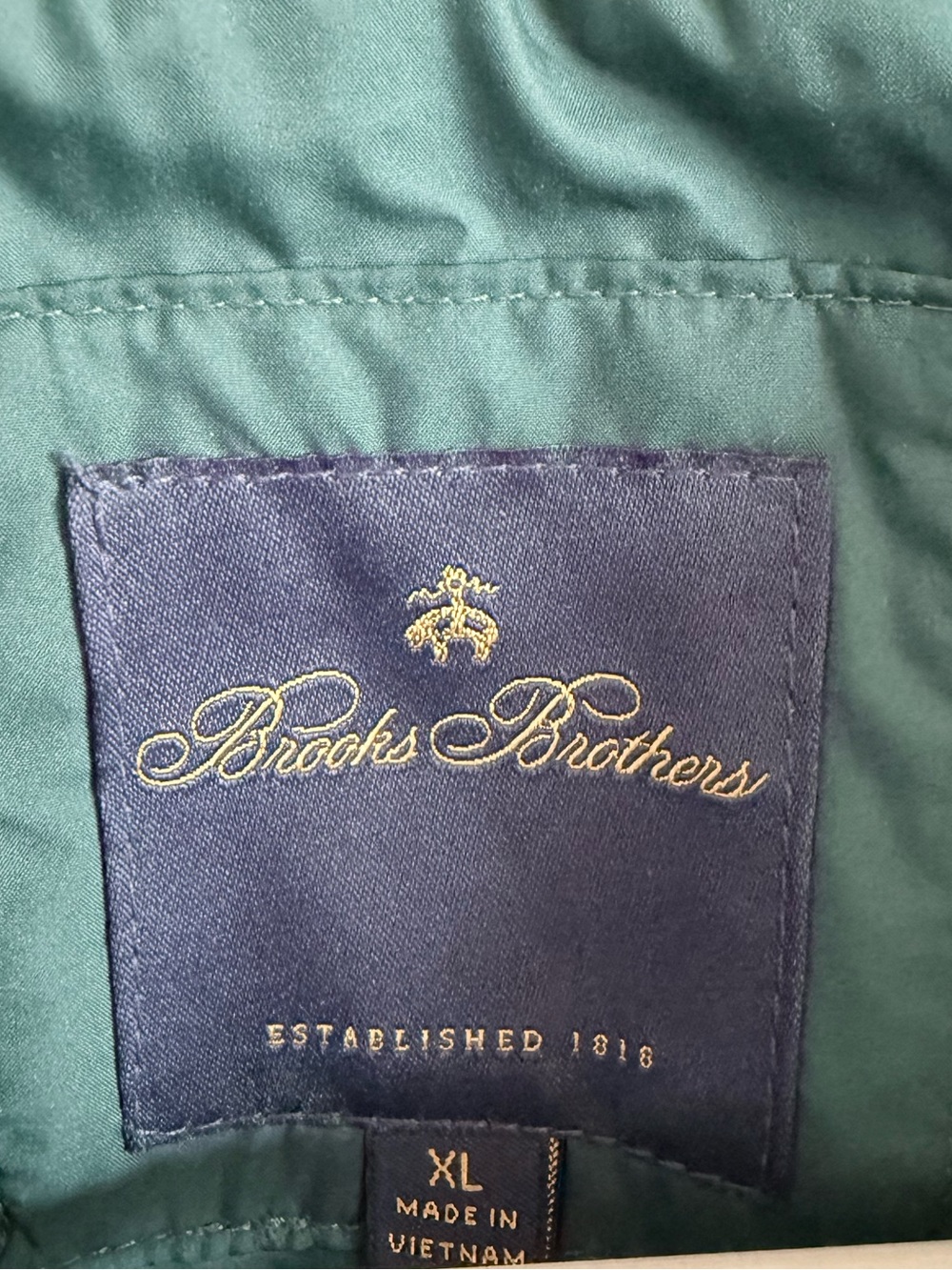 Brooks Brothers Insulated Quilted Sleeveless Puffer Vest in Forest Green NWOT - Picture 6 of 14